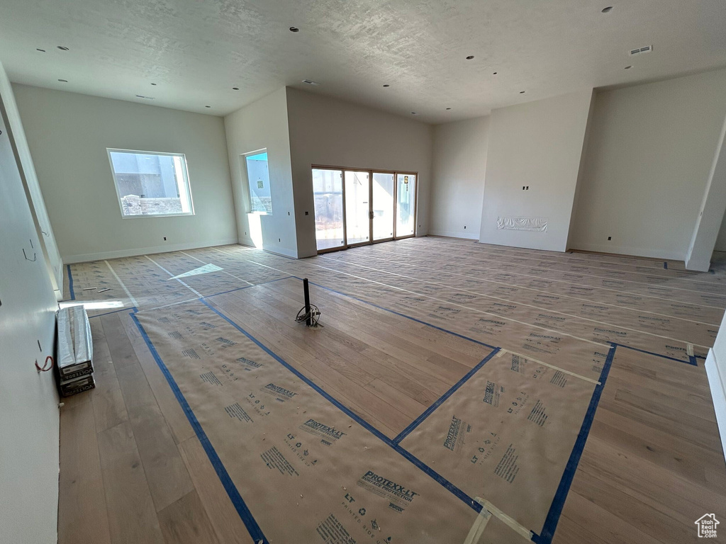 Empty room with light wood-type flooring