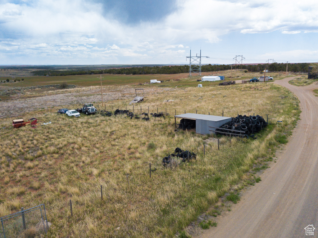 Aerial view of sparsely populated area