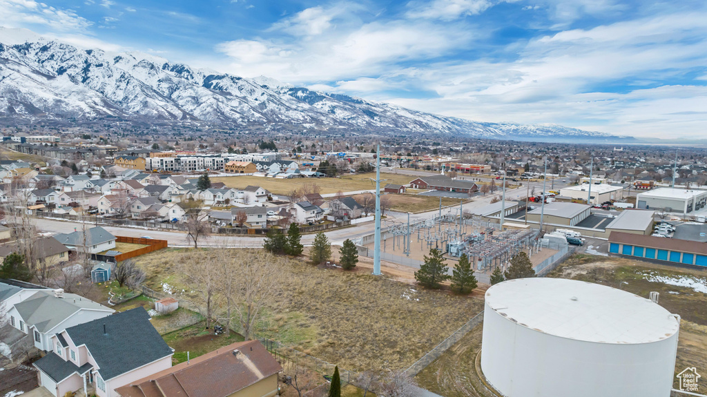 Drone / aerial view with a mountain view