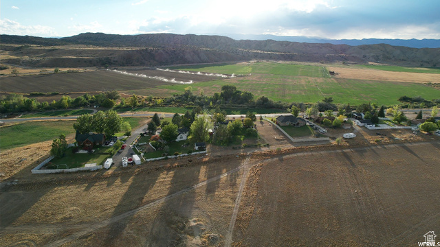Aerial view with a mountain view and a rural view