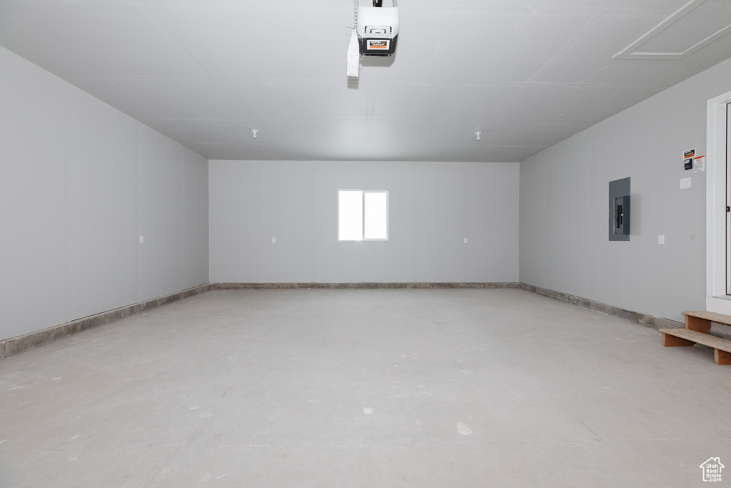 Spare room featuring concrete floors