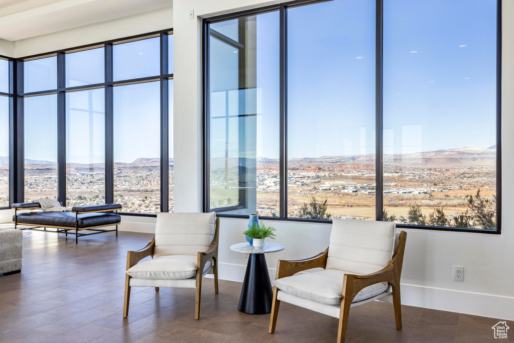 Sitting room with a wealth of natural light