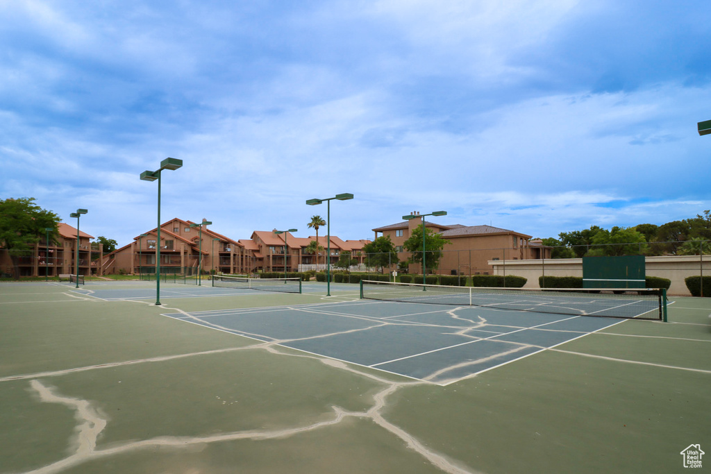 View of tennis court