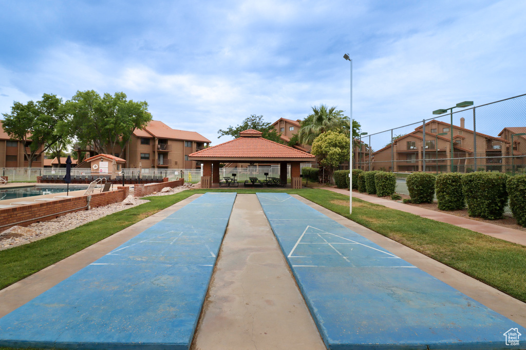 View of nearby features with a gazebo and a swimming pool