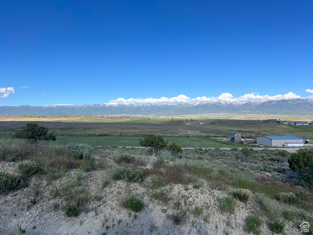 Mountain view featuring a rural view