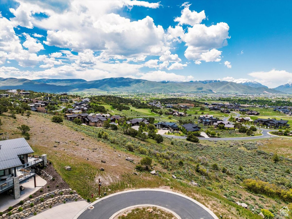 Exterior space featuring a mountain view