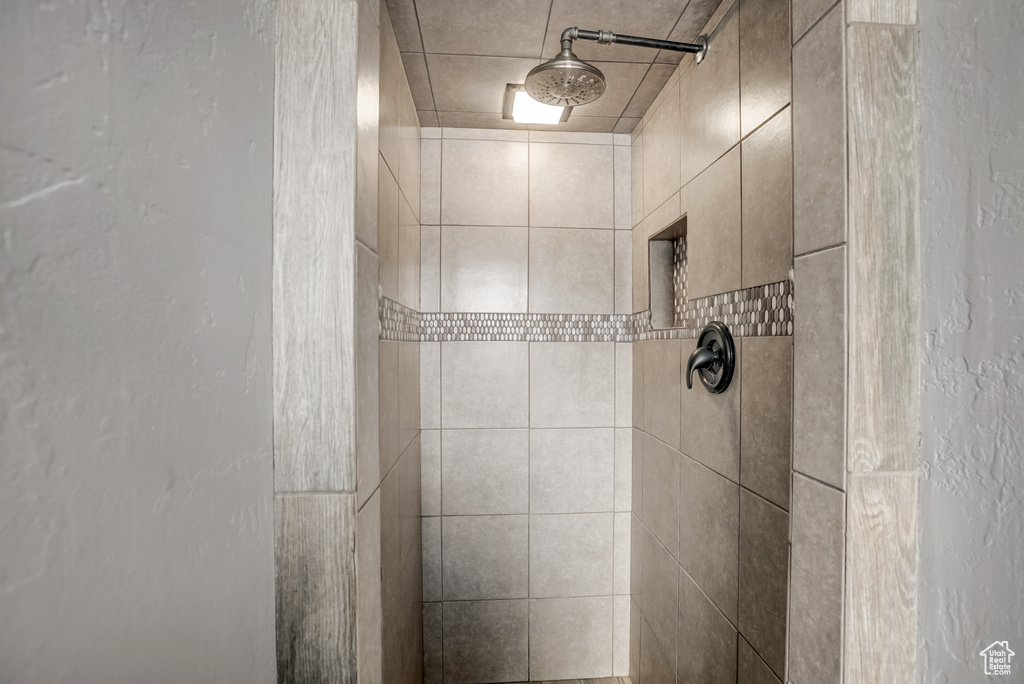 Interior details with a tile shower