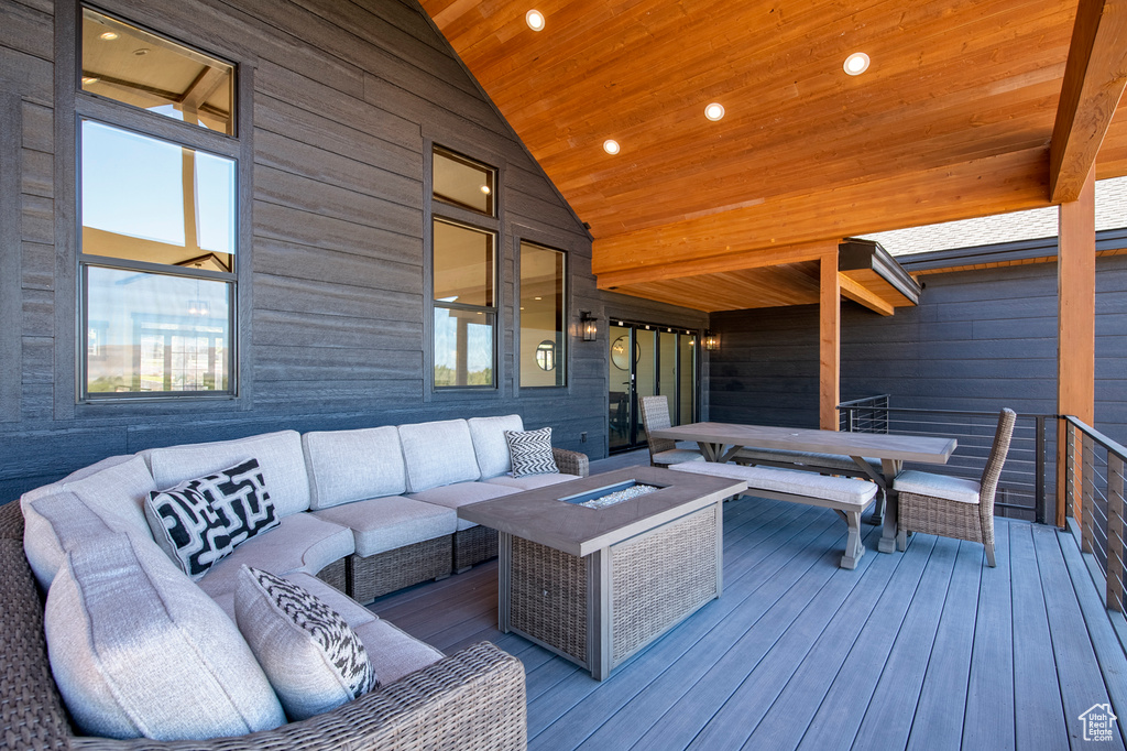 Deck featuring an outdoor hangout area