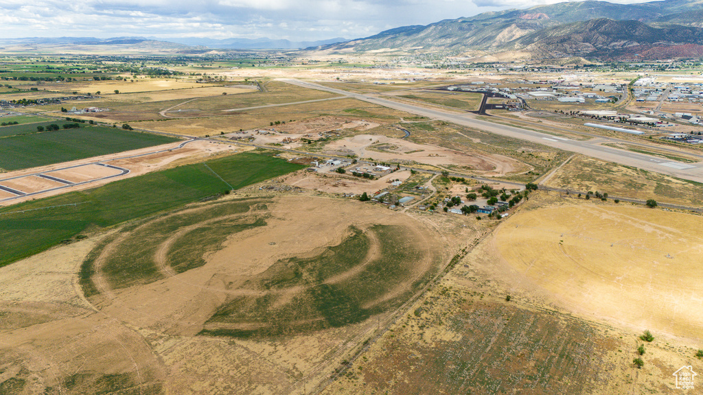 Aerial view featuring a mountain view and a rural view