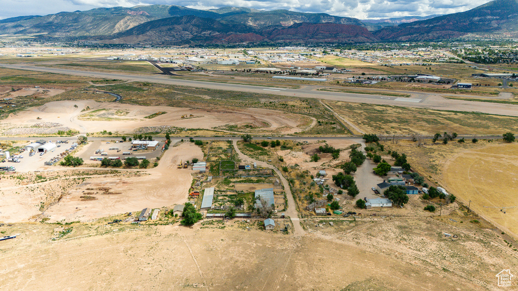 Drone / aerial view with a mountain view