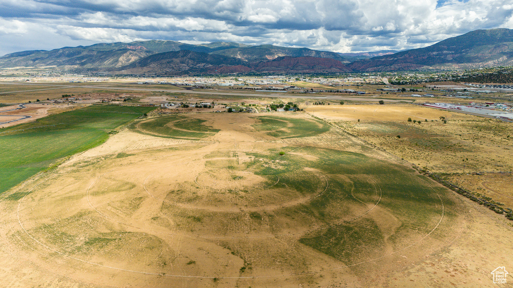 Bird's eye view featuring a rural view and a mountain view