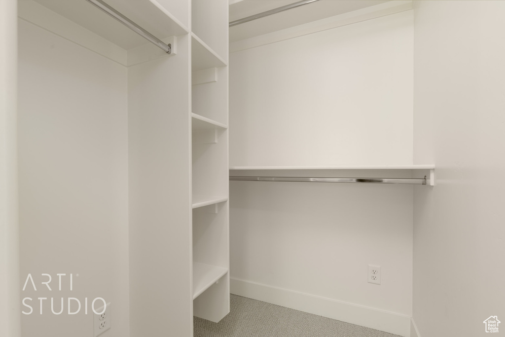 Walk in closet featuring carpet floors