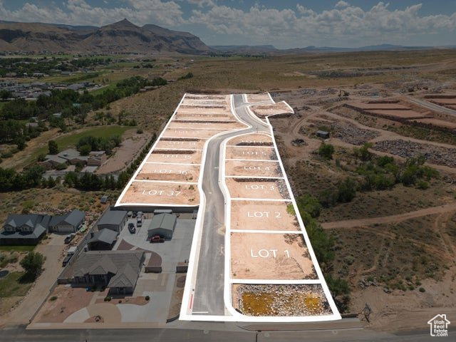 Birds eye view of property featuring a mountain view