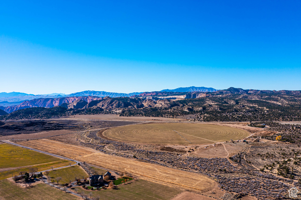 Drone / aerial view with a mountain view