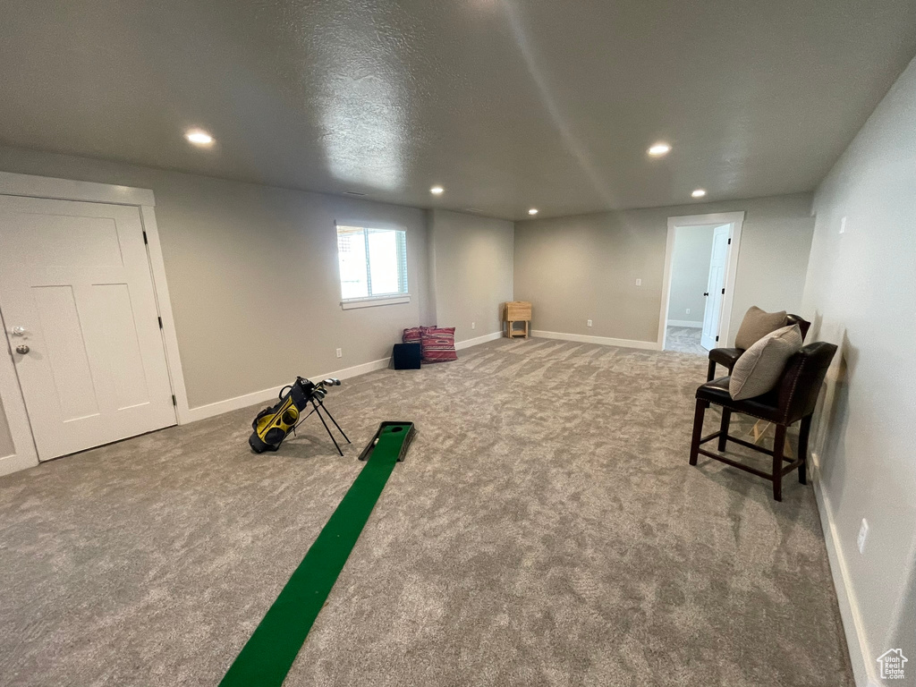 Interior space featuring carpet flooring