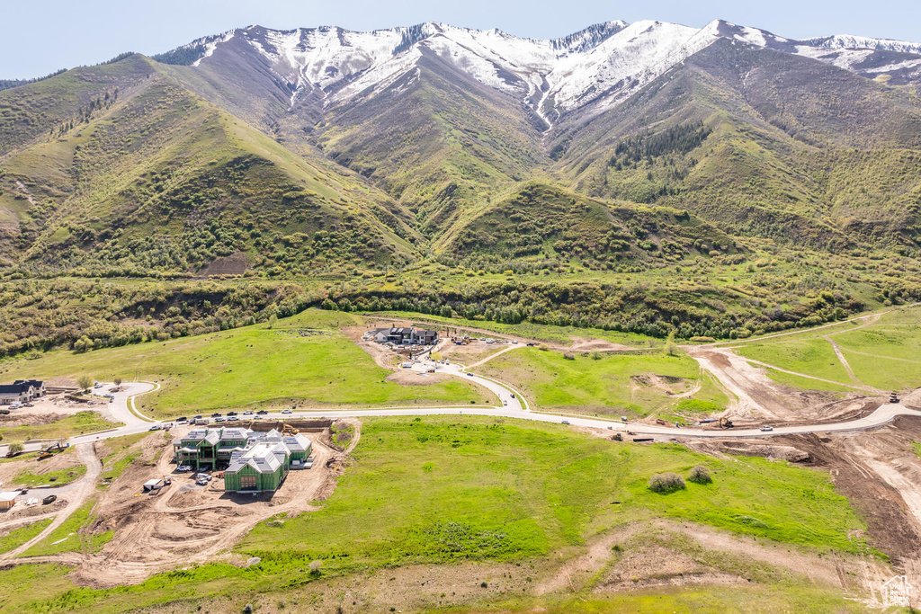 Bird's eye view featuring a mountain view