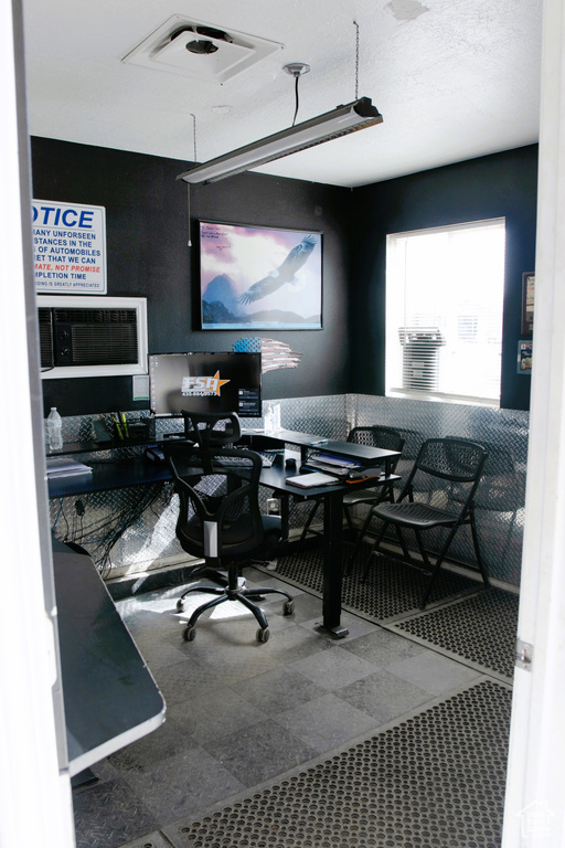 Office with tile flooring