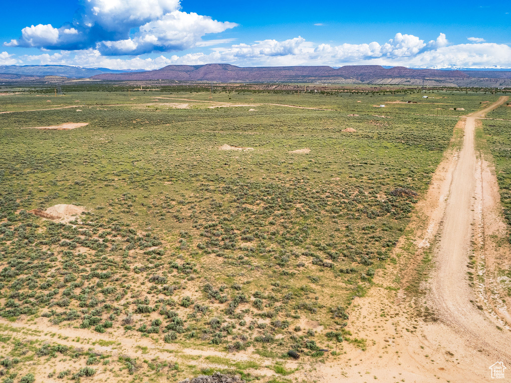 Aerial view featuring a mountain view and a rural view