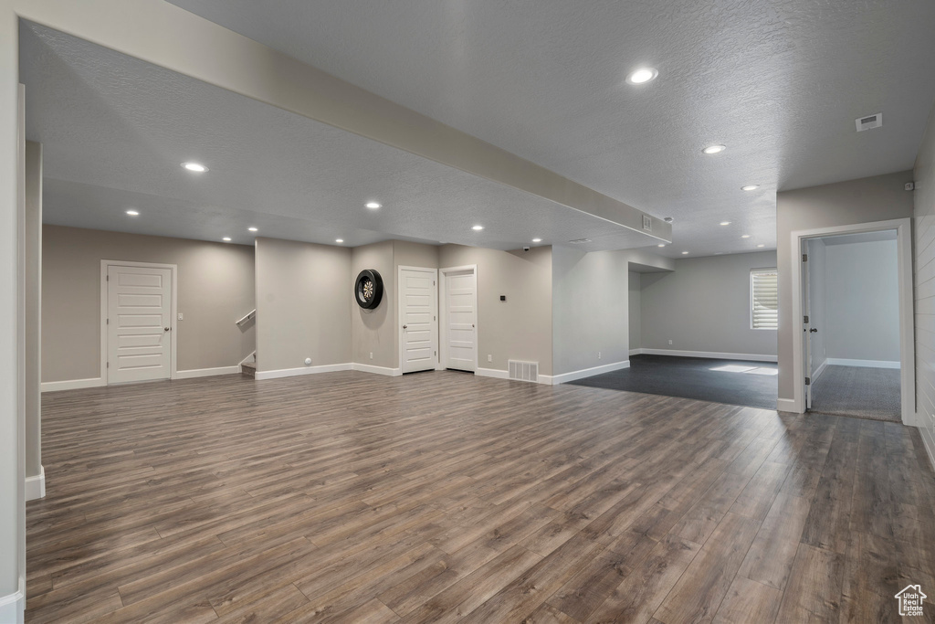 Interior space with dark wood-type flooring
