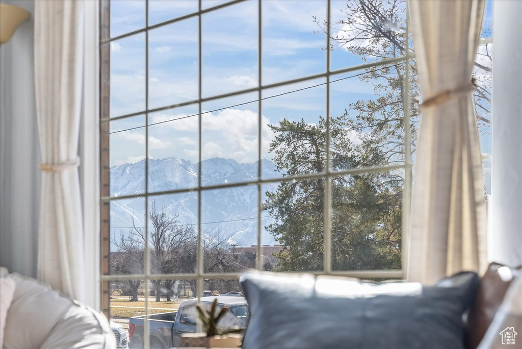 Room details with a mountain view