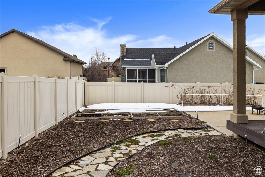 View of yard with a patio