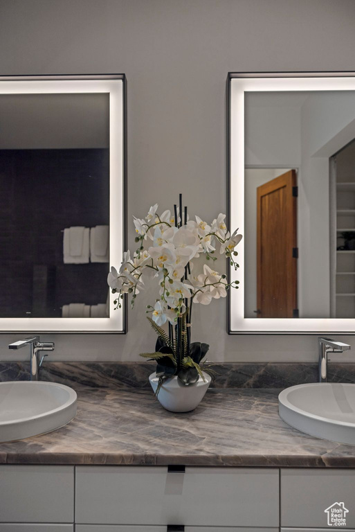 Full bathroom with double vanity