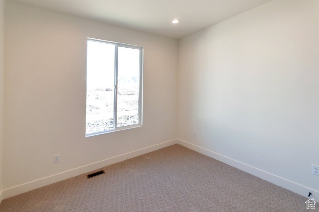 Unfurnished room featuring light carpet and a healthy amount of sunlight