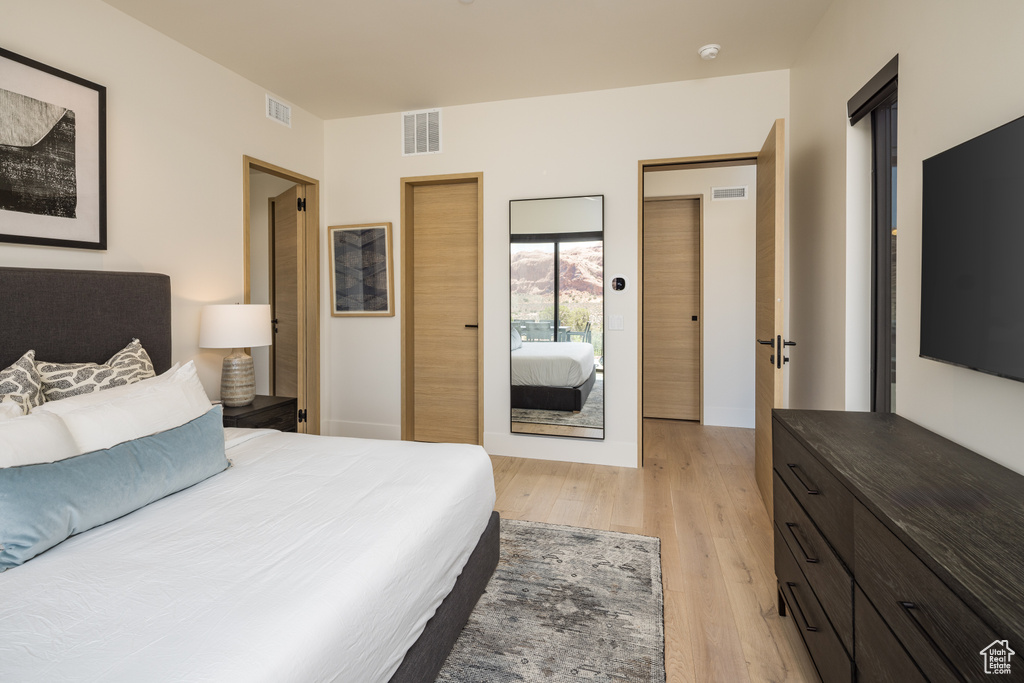 Bedroom featuring light wood-style floors