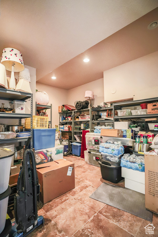 Home office featuring tile flooring