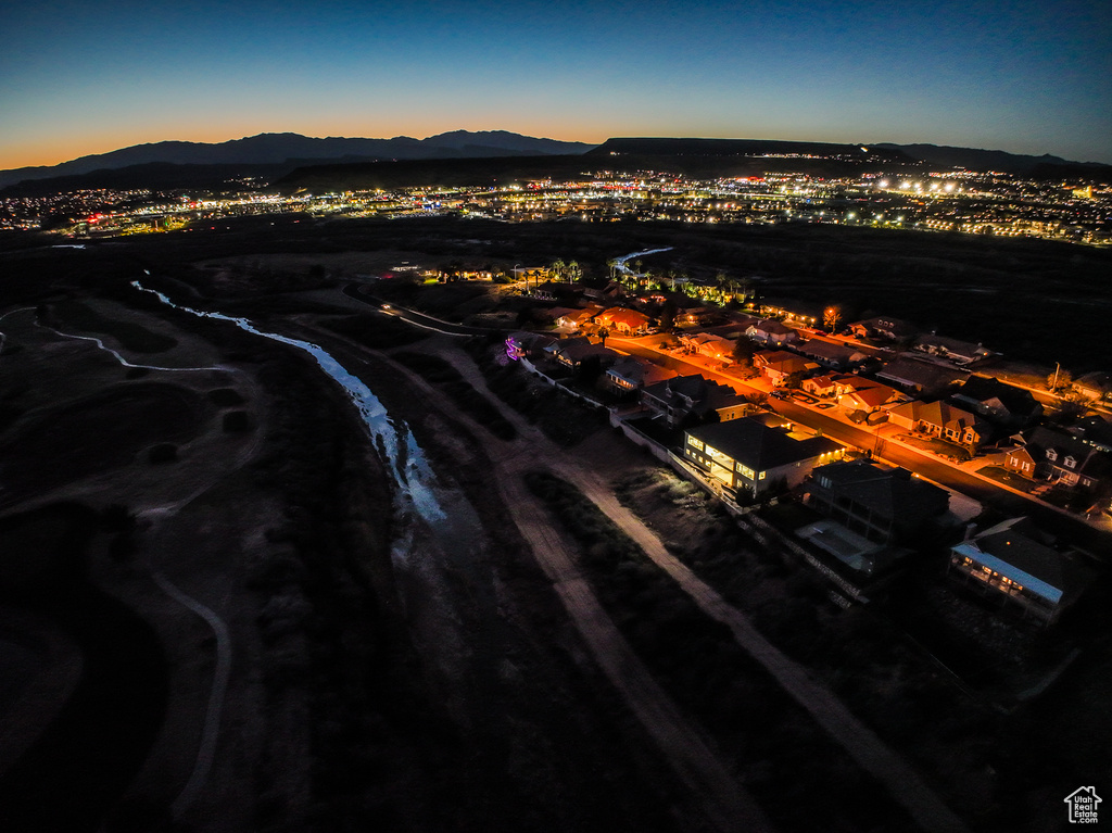 View of aerial view at dusk