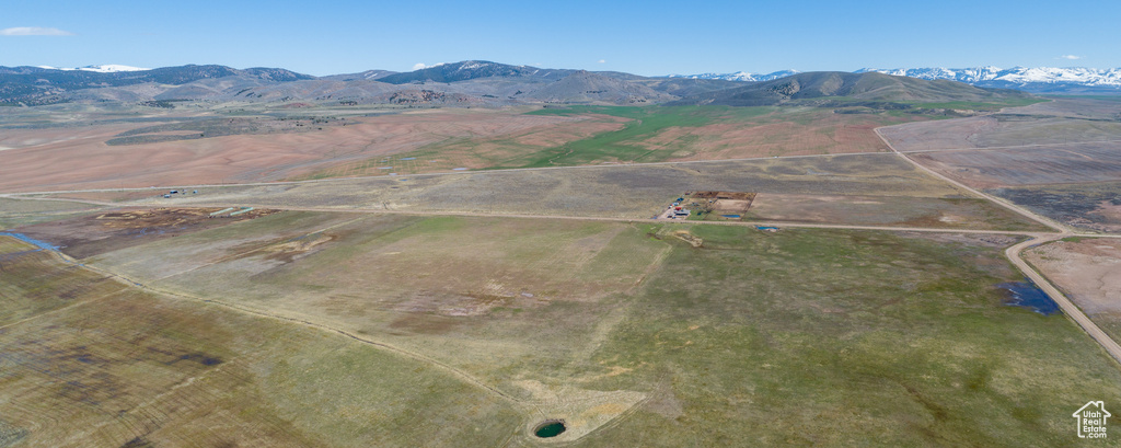 Drone / aerial view with a mountain view