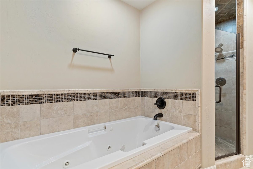 Bathroom with independent shower and bath