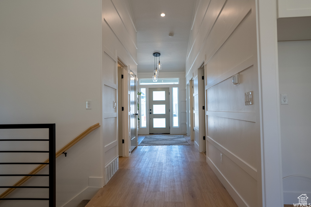 Entryway featuring hardwood / wood-style flooring