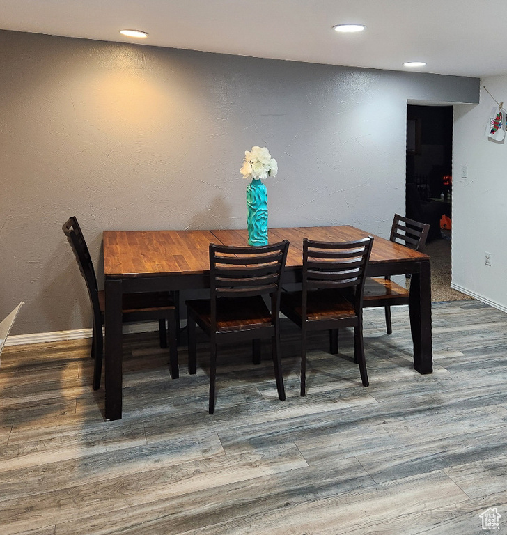 Dining area featuring dark hardwood / wood-style floors
