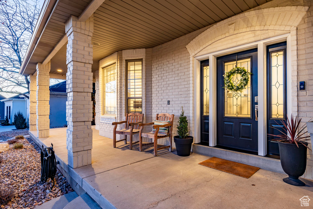 Property entrance featuring a porch