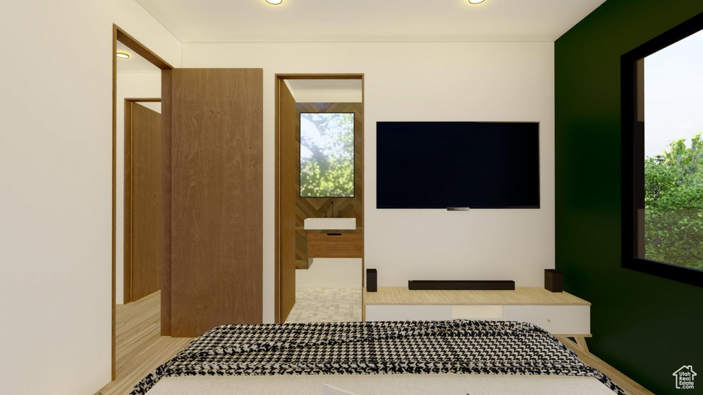 Interior space featuring light hardwood / wood-style floors