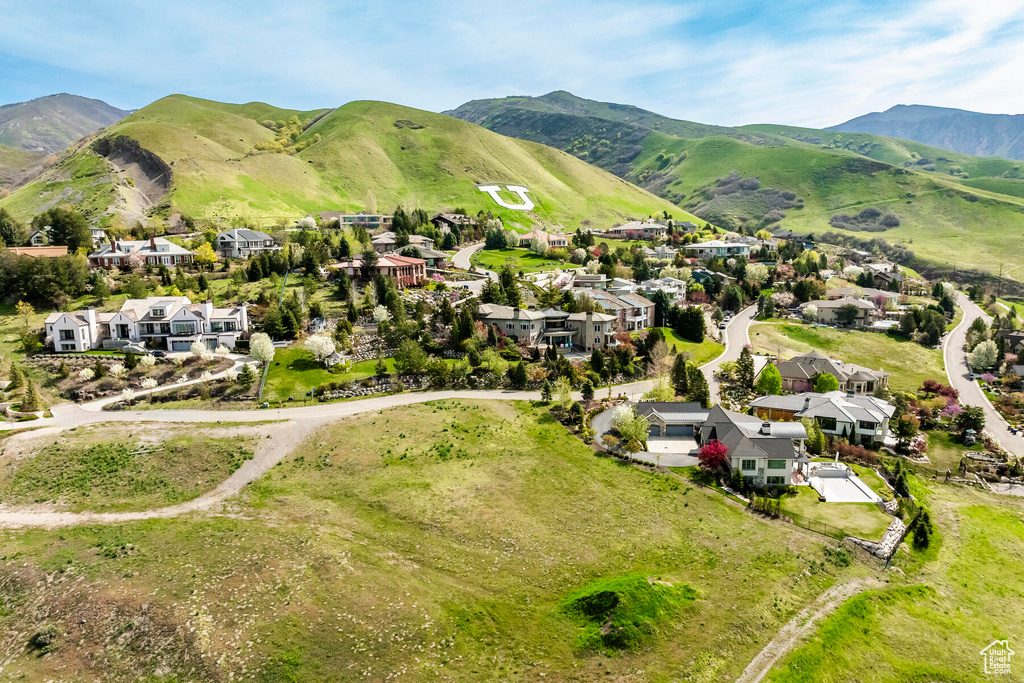 Bird's eye view featuring a mountain view