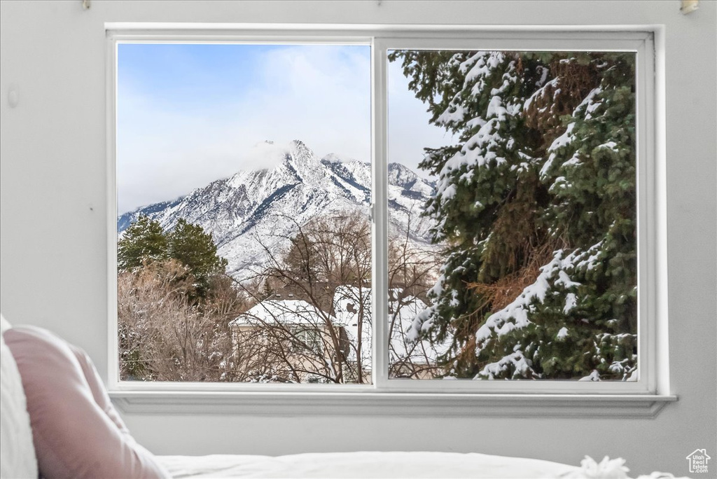 Room details with a mountain view