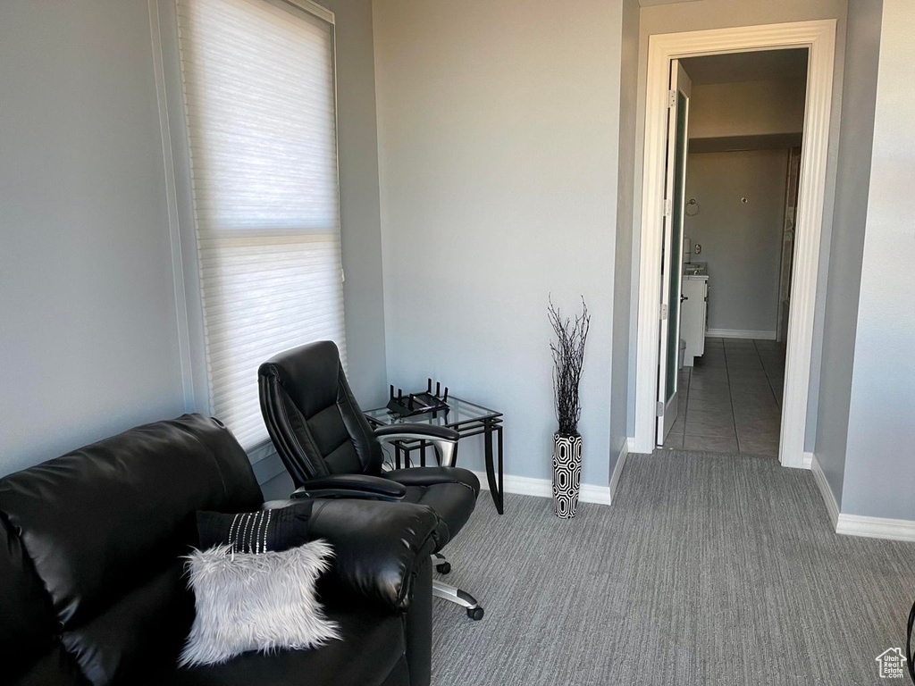 Sitting room with carpet