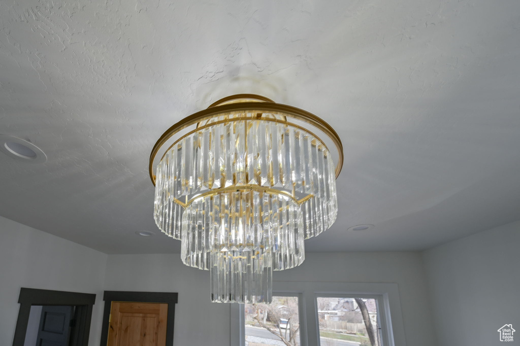 Details featuring a notable chandelier