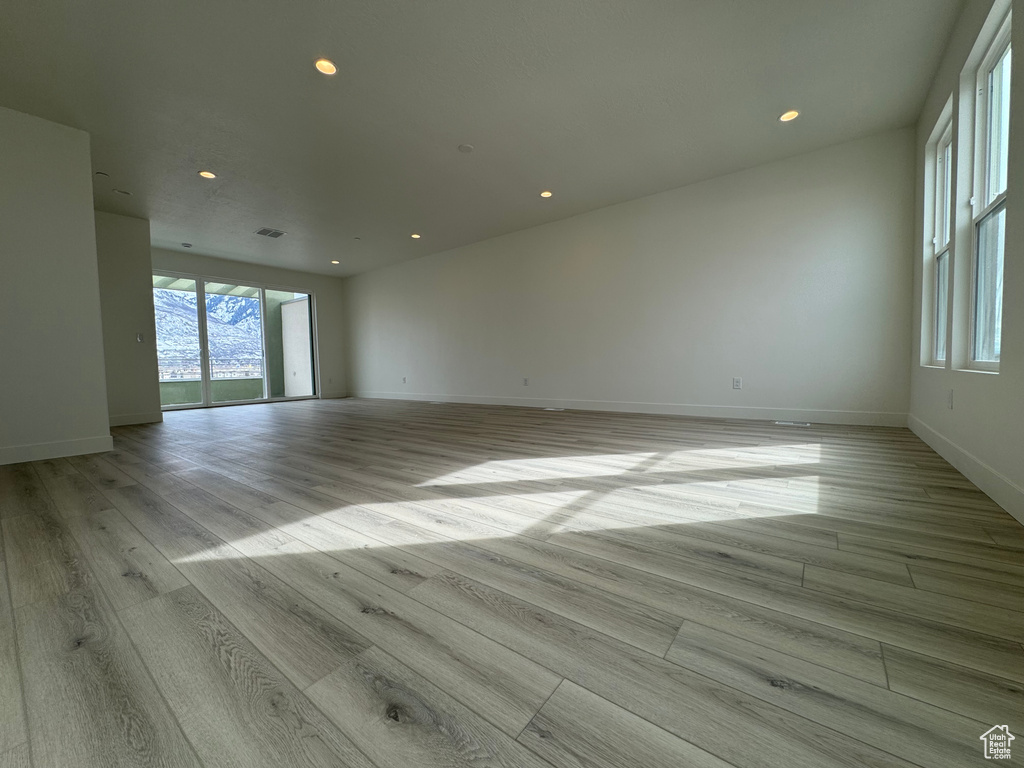 Unfurnished room featuring light hardwood / wood-style flooring