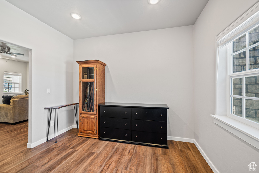 Interior space featuring hardwood / wood-style flooring
