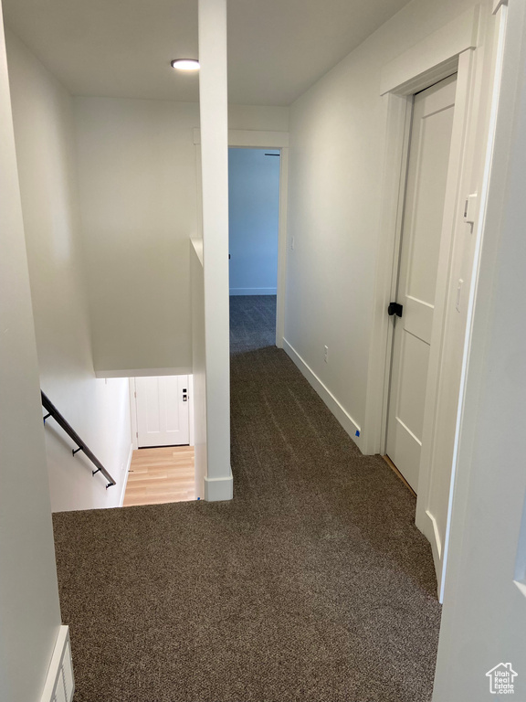 Corridor with carpet flooring