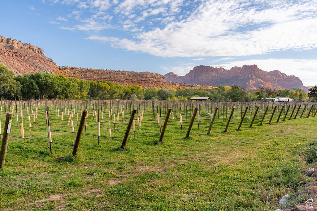 Mountain view featuring a rural view