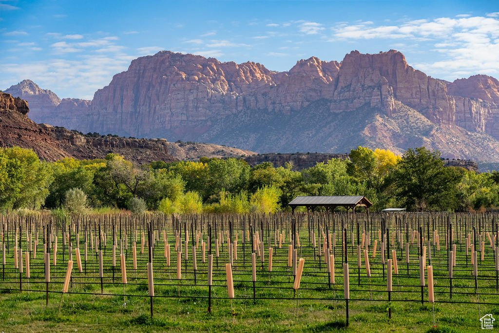 View of mountain feature with a rural view