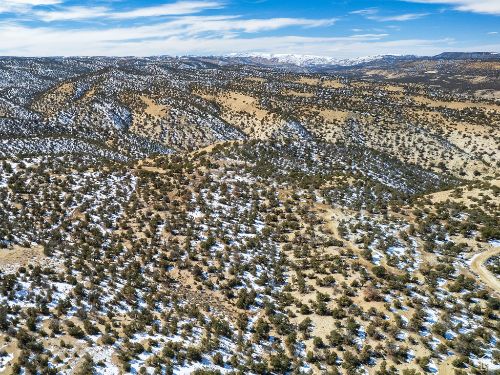 Drone / aerial view with a mountain view