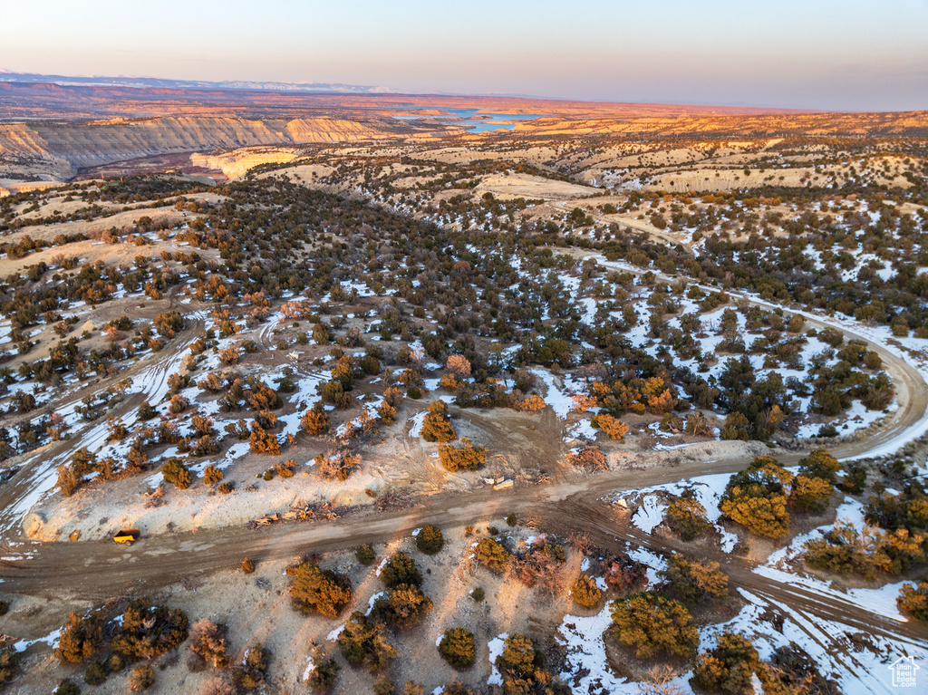 View of aerial view at dusk