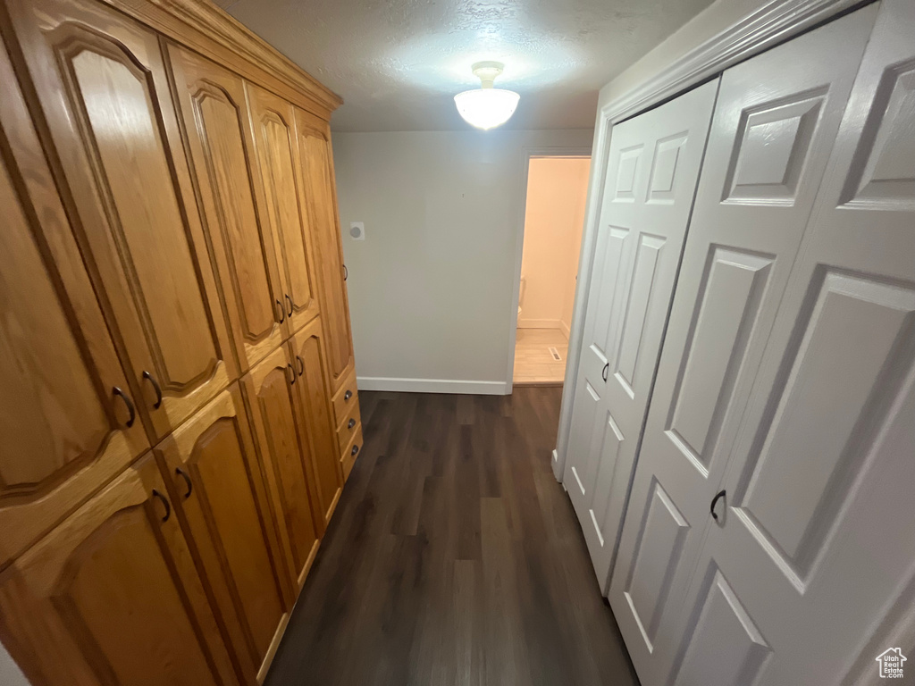 Hall featuring dark hardwood / wood-style flooring