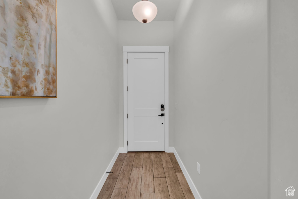 Entryway with wood-type flooring
