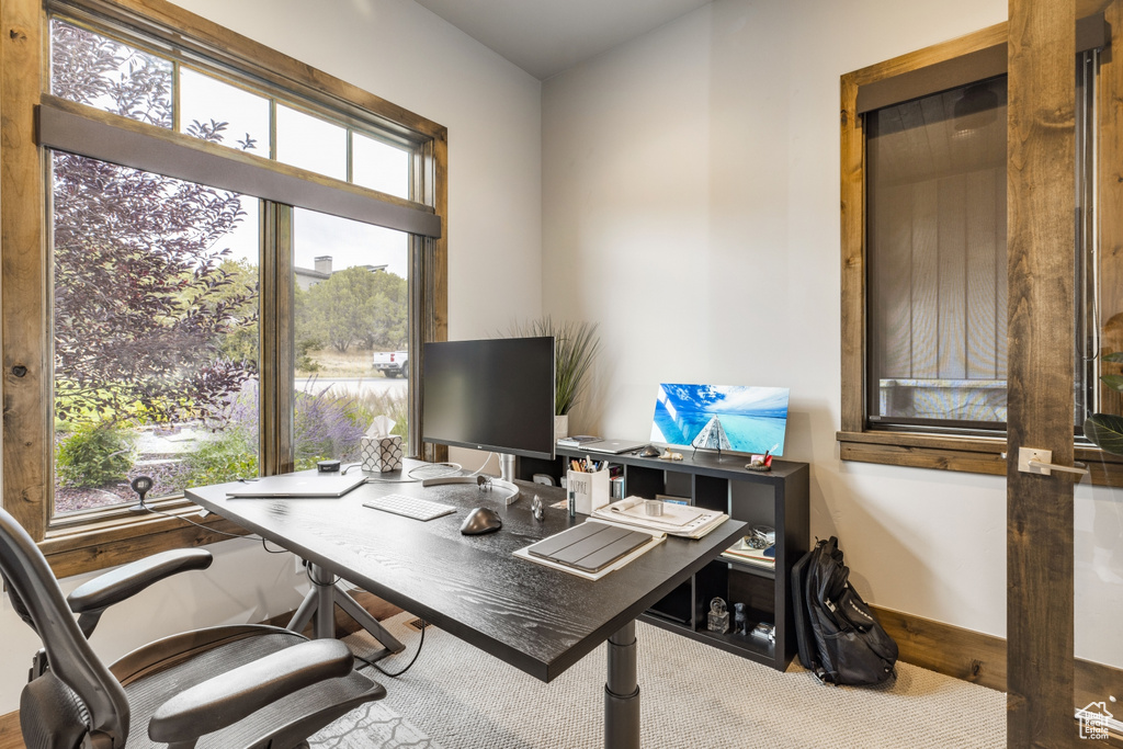Home office featuring plenty of natural light
